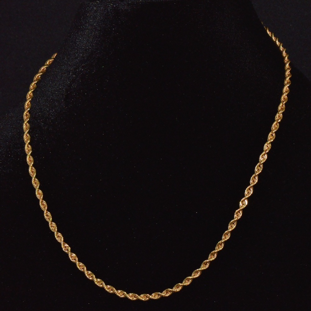 ITALIAN MICHAEL ANTHONY 14K SOLID YELLOW GOLD FACETED ROPE CHAIN NECKLACE